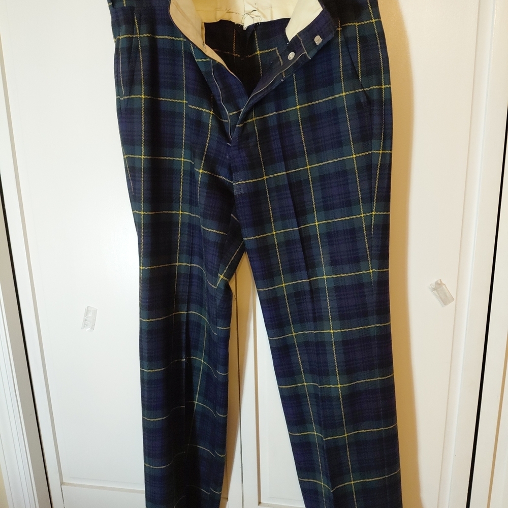 Vintage Corbin Redwood and Ross Tartan wool Mens  Pants 34 x 30